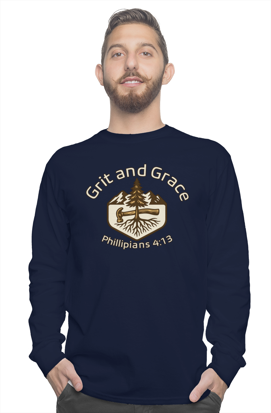 Grit and Grace Christian T Shirt Philippians 4 13