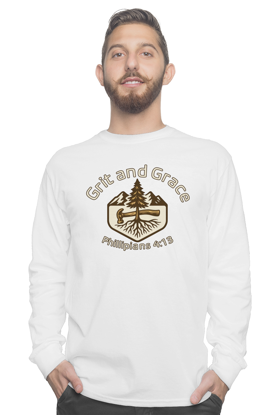 Grit and Grace Christian T Shirt Philippians 4 13