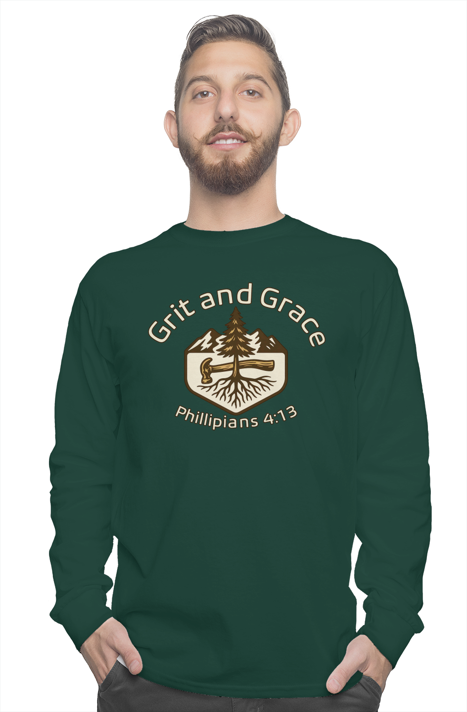 Grit and Grace Christian T Shirt Philippians 4 13