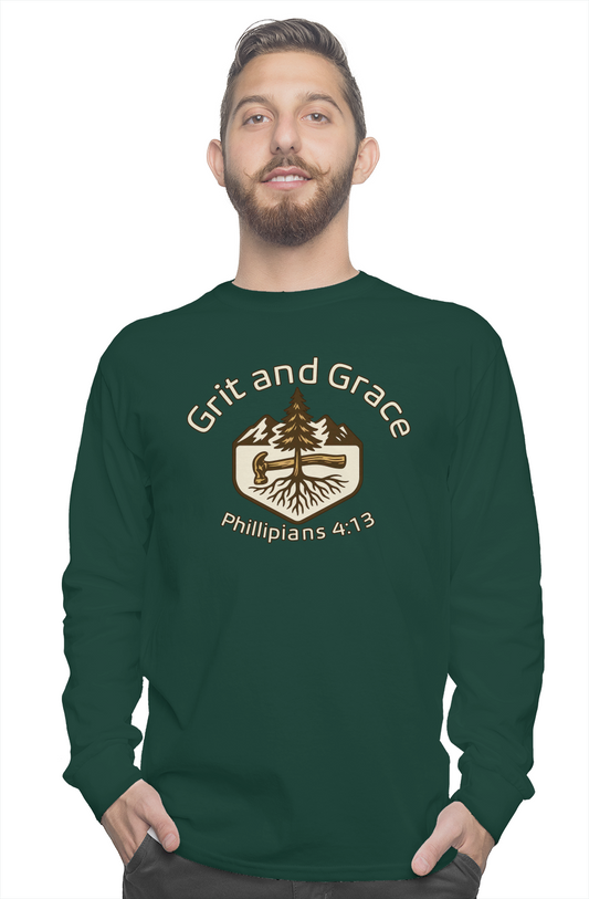 Grit and Grace Christian T Shirt Philippians 4 13